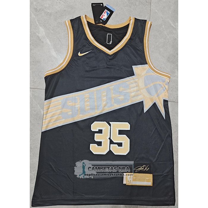 Camiseta Phoenix Suns Kevin Durant NO 35 Select Series Oro Negro